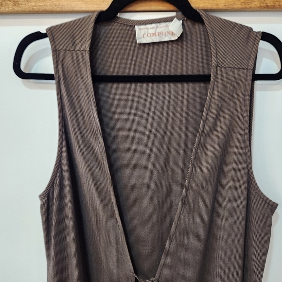 Vintage 80s Marsha and Julio Componix Shawl Vest Brown Size Large Made in USA - Picture 3 of 10